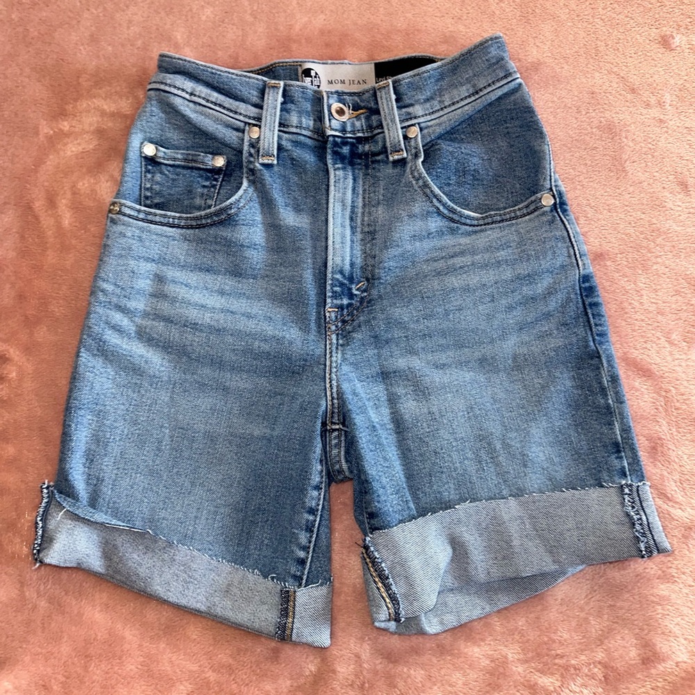 Silver Tab Mom Jean Shorts